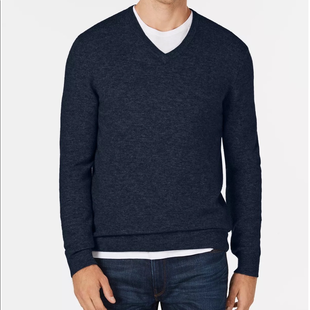 Club Room Men's V-Neck 100% Cashmere Sweater